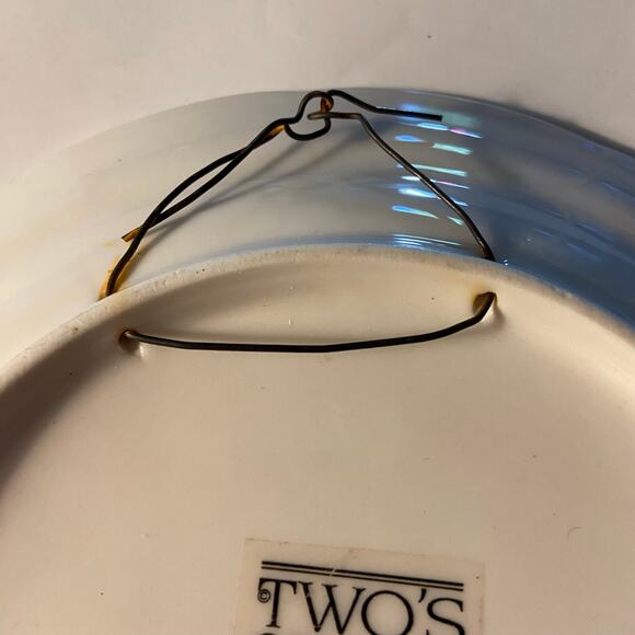 Two's Company Wall Plate Brown Transferware Lady's EUC - Picture 5 of 5